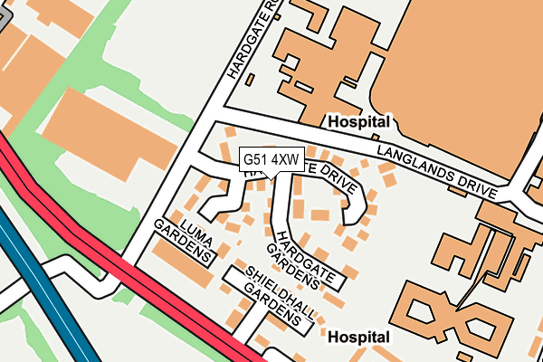 G51 4XW map - OS OpenMap – Local (Ordnance Survey)
