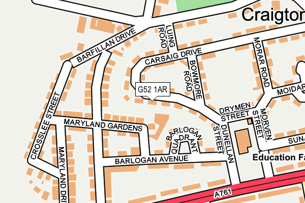 G52 1AR map - OS OpenMap – Local (Ordnance Survey)