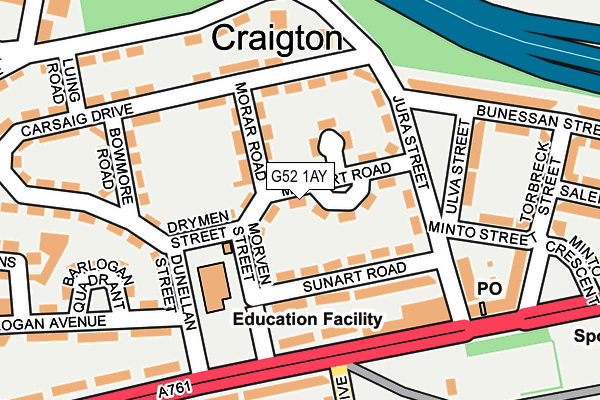 G52 1AY map - OS OpenMap – Local (Ordnance Survey)