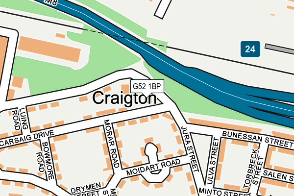 G52 1BP map - OS OpenMap – Local (Ordnance Survey)