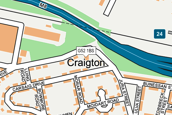 G52 1BS map - OS OpenMap – Local (Ordnance Survey)