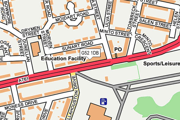 G52 1DB map - OS OpenMap – Local (Ordnance Survey)