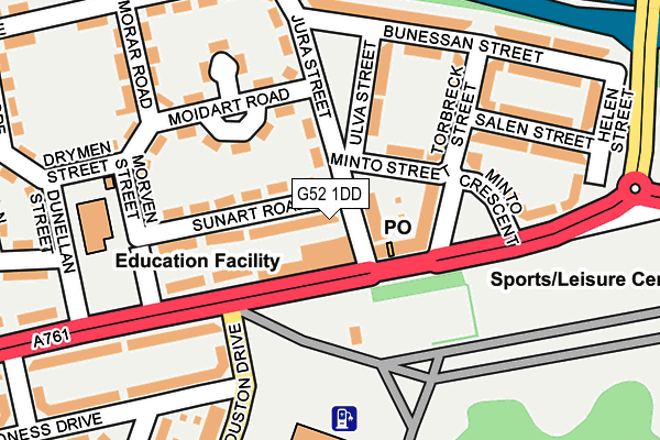 G52 1DD map - OS OpenMap – Local (Ordnance Survey)