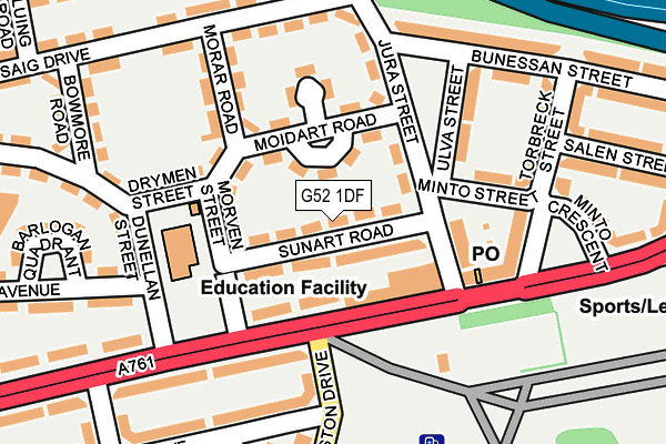 G52 1DF map - OS OpenMap – Local (Ordnance Survey)