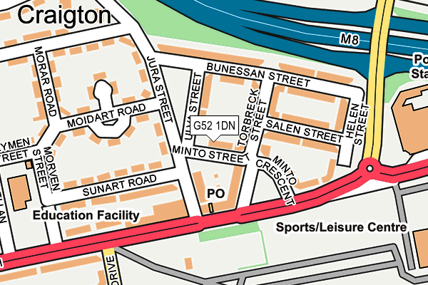 G52 1DN map - OS OpenMap – Local (Ordnance Survey)