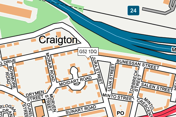 G52 1DQ map - OS OpenMap – Local (Ordnance Survey)