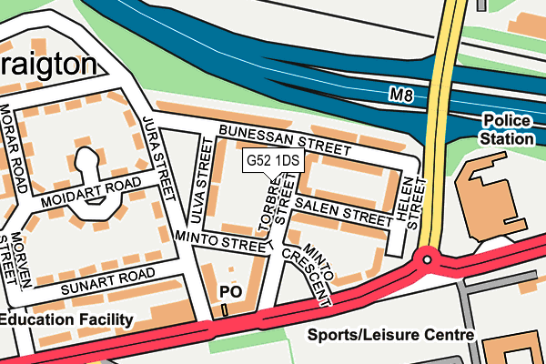 G52 1DS map - OS OpenMap – Local (Ordnance Survey)