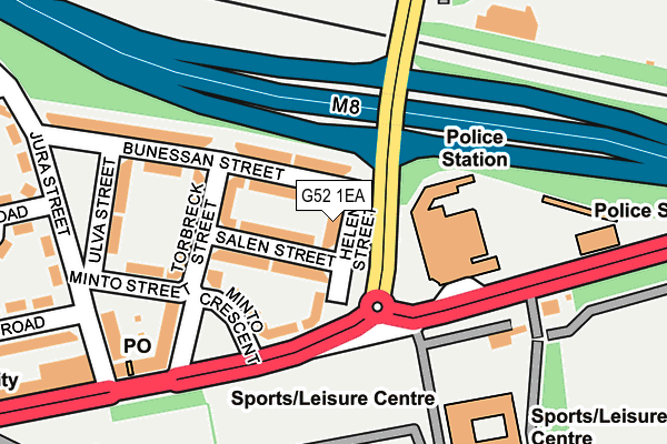 G52 1EA map - OS OpenMap – Local (Ordnance Survey)