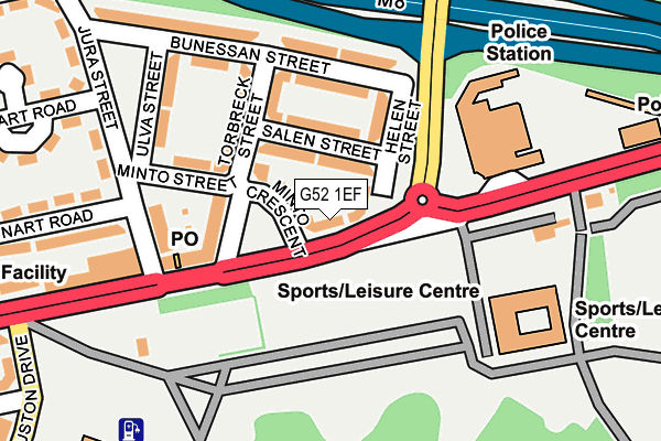 G52 1EF map - OS OpenMap – Local (Ordnance Survey)