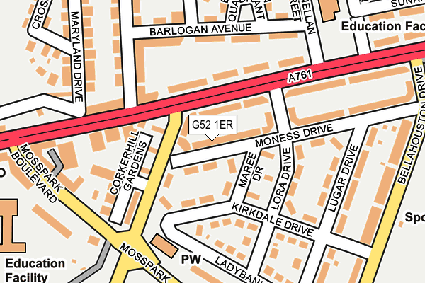 G52 1ER map - OS OpenMap – Local (Ordnance Survey)