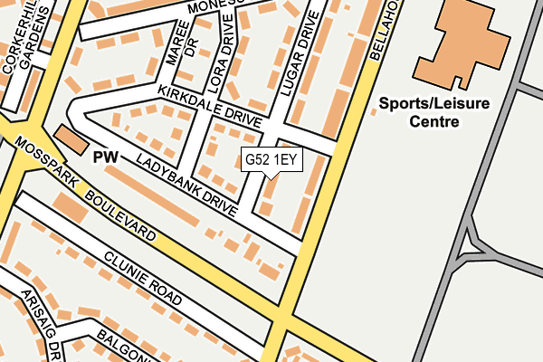 G52 1EY map - OS OpenMap – Local (Ordnance Survey)