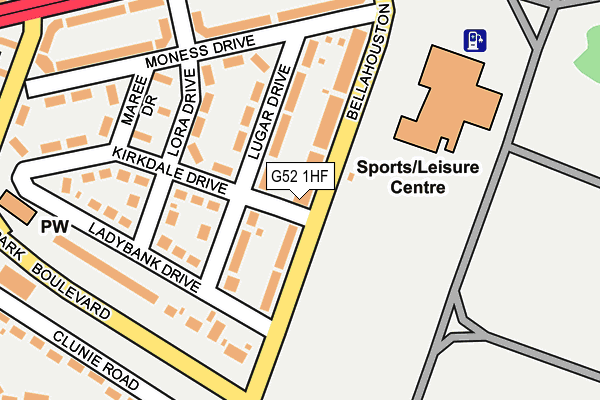 G52 1HF map - OS OpenMap – Local (Ordnance Survey)