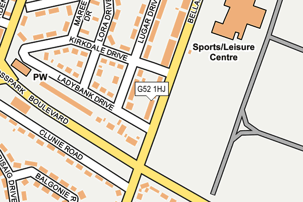 G52 1HJ map - OS OpenMap – Local (Ordnance Survey)