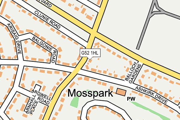 G52 1HL map - OS OpenMap – Local (Ordnance Survey)