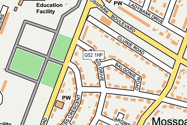 G52 1HP map - OS OpenMap – Local (Ordnance Survey)