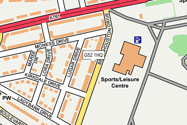 G52 1HQ map - OS OpenMap – Local (Ordnance Survey)