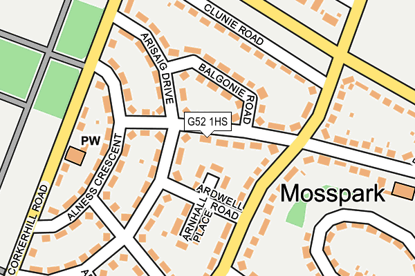 G52 1HS map - OS OpenMap – Local (Ordnance Survey)