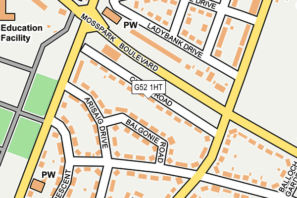 G52 1HT map - OS OpenMap – Local (Ordnance Survey)