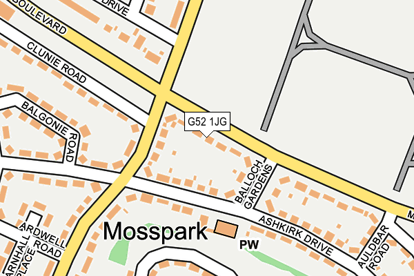 G52 1JG map - OS OpenMap – Local (Ordnance Survey)