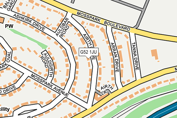 G52 1JU map - OS OpenMap – Local (Ordnance Survey)