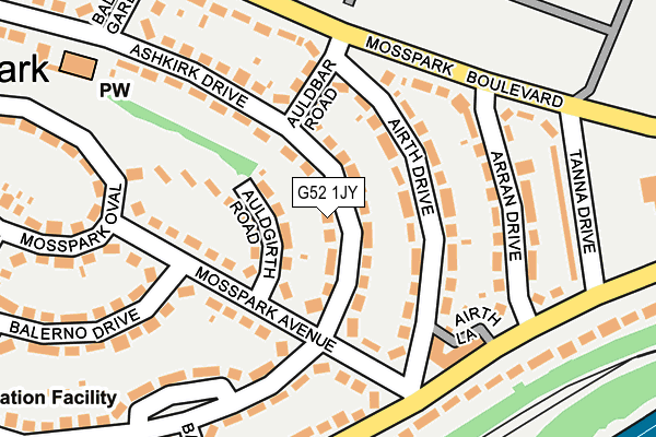 G52 1JY map - OS OpenMap – Local (Ordnance Survey)