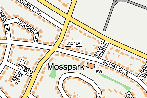 G52 1LA map - OS OpenMap – Local (Ordnance Survey)