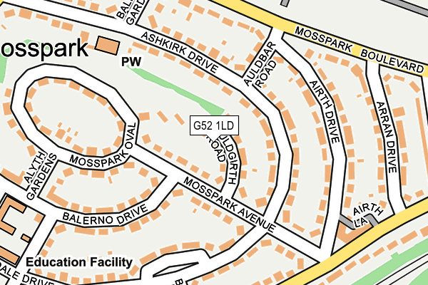 G52 1LD map - OS OpenMap – Local (Ordnance Survey)