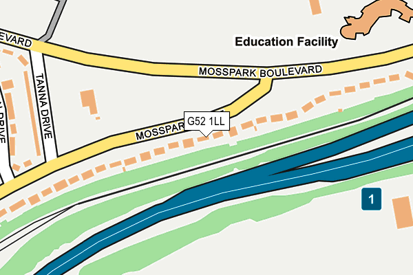 G52 1LL map - OS OpenMap – Local (Ordnance Survey)