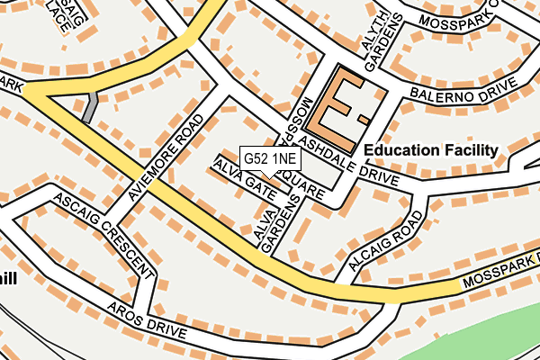 G52 1NE map - OS OpenMap – Local (Ordnance Survey)