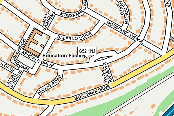 G52 1NJ map - OS OpenMap – Local (Ordnance Survey)