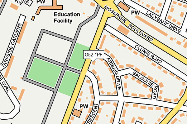 G52 1PF map - OS OpenMap – Local (Ordnance Survey)