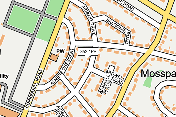 G52 1PP map - OS OpenMap – Local (Ordnance Survey)