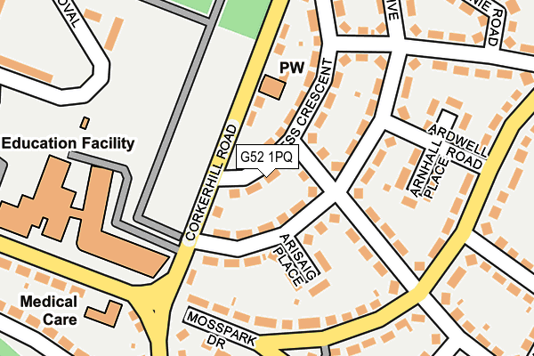 G52 1PQ map - OS OpenMap – Local (Ordnance Survey)