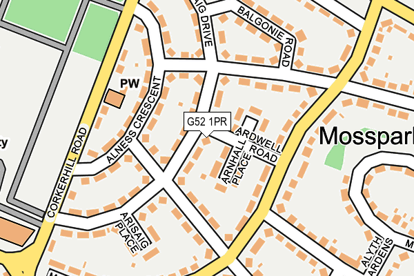 G52 1PR map - OS OpenMap – Local (Ordnance Survey)