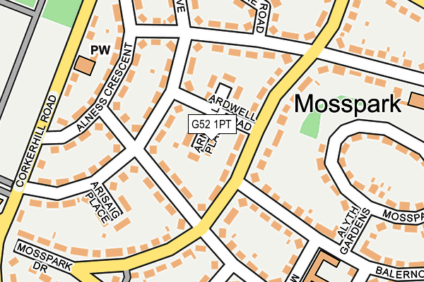 G52 1PT map - OS OpenMap – Local (Ordnance Survey)