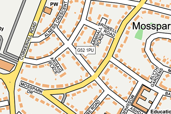 G52 1PU map - OS OpenMap – Local (Ordnance Survey)