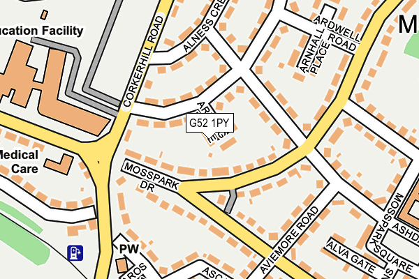 G52 1PY map - OS OpenMap – Local (Ordnance Survey)