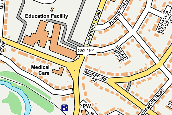 G52 1PZ map - OS OpenMap – Local (Ordnance Survey)