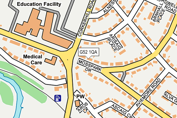 G52 1QA map - OS OpenMap – Local (Ordnance Survey)