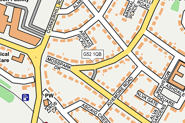 G52 1QB map - OS OpenMap – Local (Ordnance Survey)