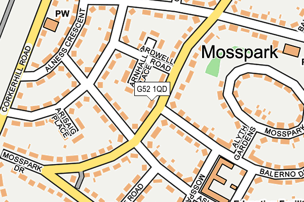 G52 1QD map - OS OpenMap – Local (Ordnance Survey)