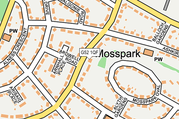 G52 1QF map - OS OpenMap – Local (Ordnance Survey)