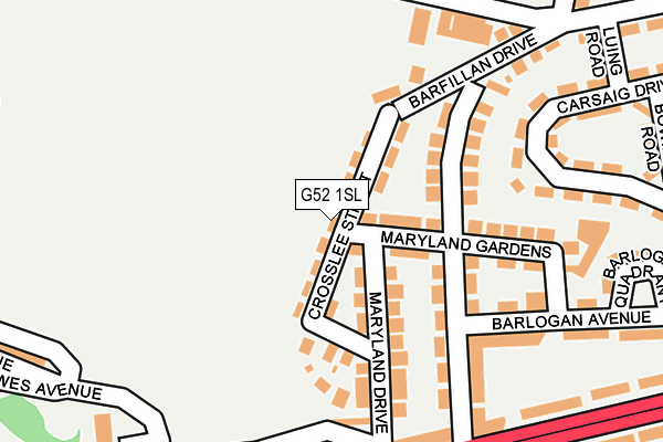 G52 1SL map - OS OpenMap – Local (Ordnance Survey)