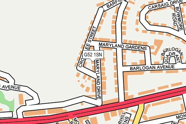 G52 1SN map - OS OpenMap – Local (Ordnance Survey)