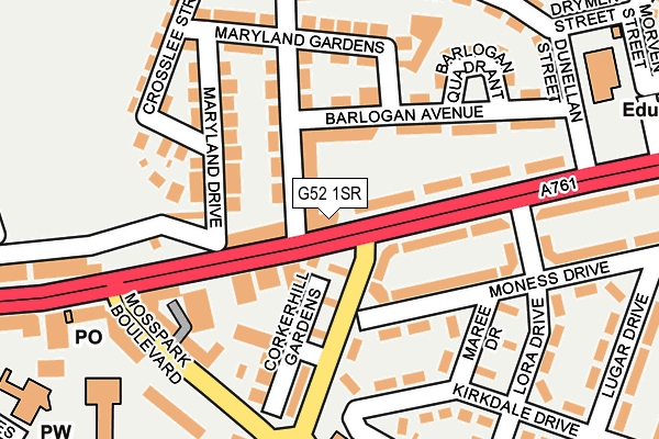 G52 1SR map - OS OpenMap – Local (Ordnance Survey)