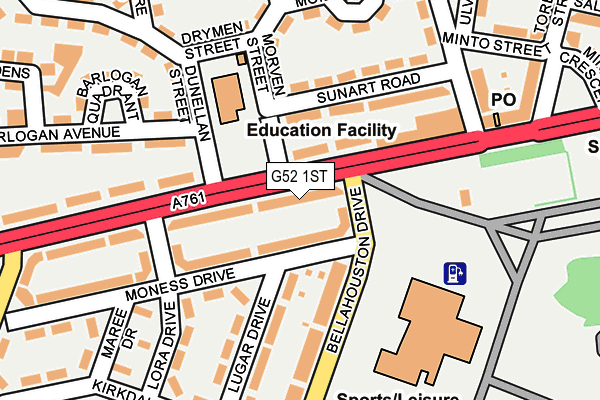 G52 1ST map - OS OpenMap – Local (Ordnance Survey)