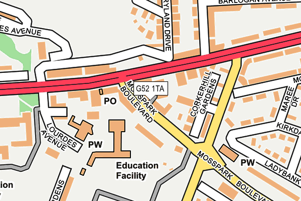 G52 1TA map - OS OpenMap – Local (Ordnance Survey)