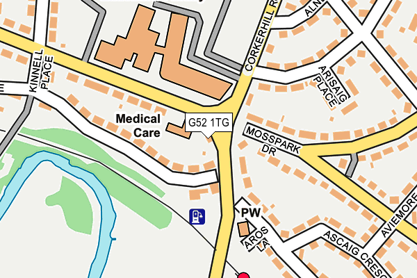 G52 1TG map - OS OpenMap – Local (Ordnance Survey)