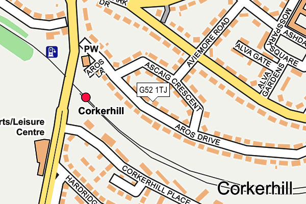 G52 1TJ map - OS OpenMap – Local (Ordnance Survey)