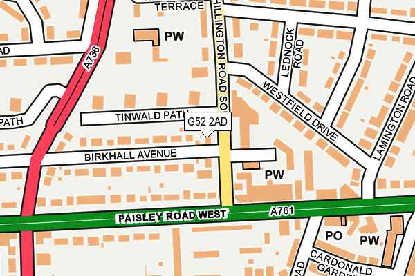 G52 2AD map - OS OpenMap – Local (Ordnance Survey)